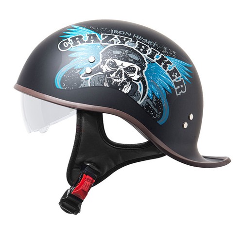 Lightest Motorcycle Half Helmet Motorbike Bean Scooter Bike Helmet+Sun Visor DOT - Picture 22 of 37