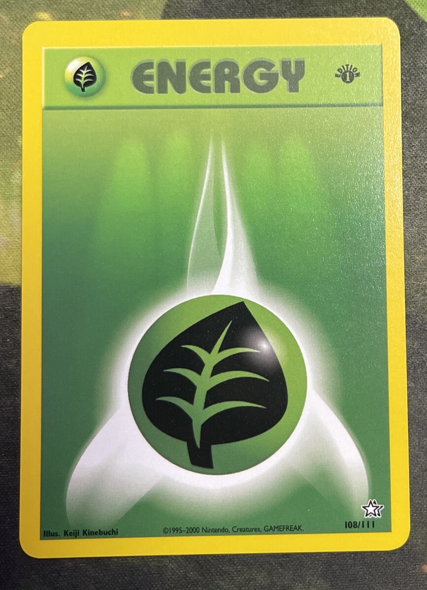 1st Edition Grass Energy 108/111 - Neo Genesis - Near Mint