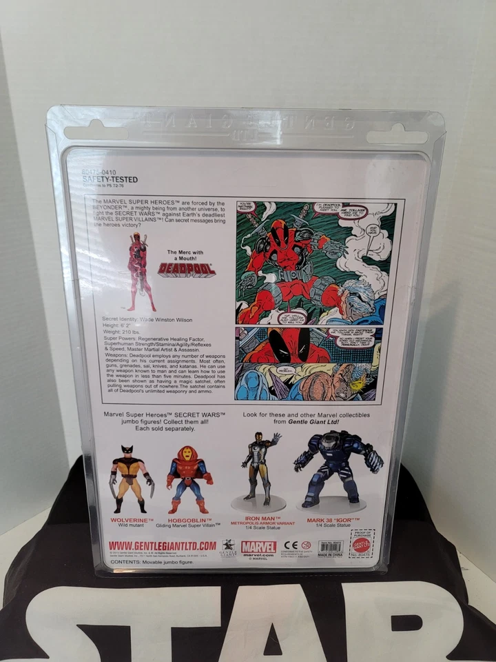 Deadpool 12" 2015 Secret Wars Marvel Super Heroes Gentle Giant JUMBO SIN USAR, EN CAJA Foto 3 de 3