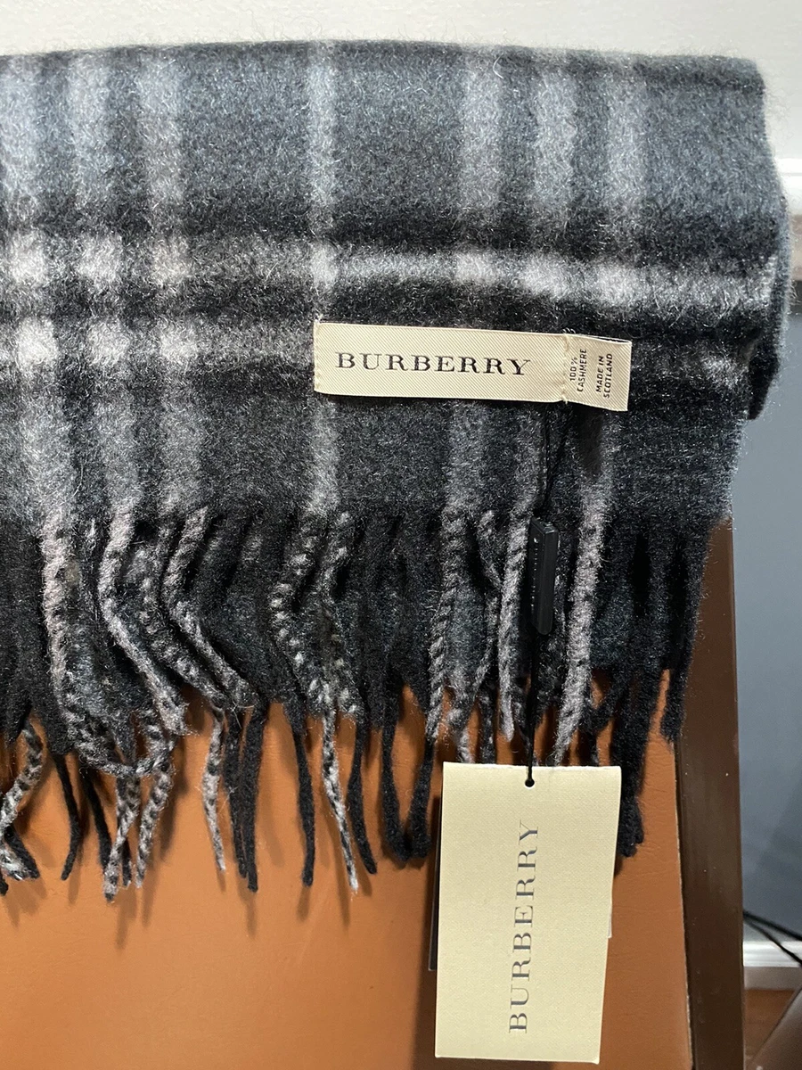Burberry 100 top cashmere scarf grey