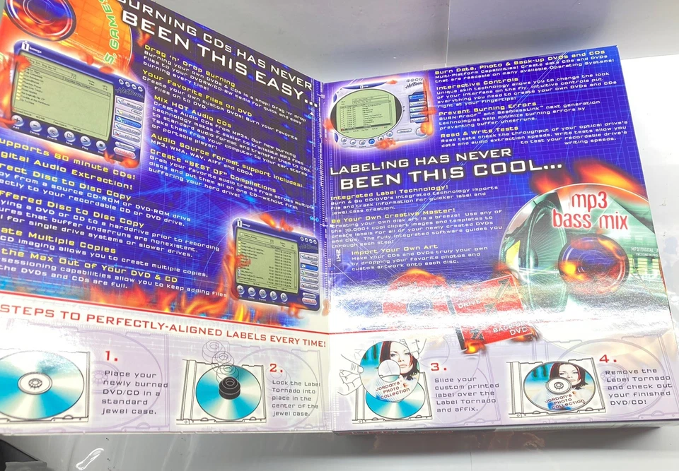 Hot Burn Burn and Go CD/DVD Burn & Label Maker PC 2003 Big Box NEW - Image 2 of 4