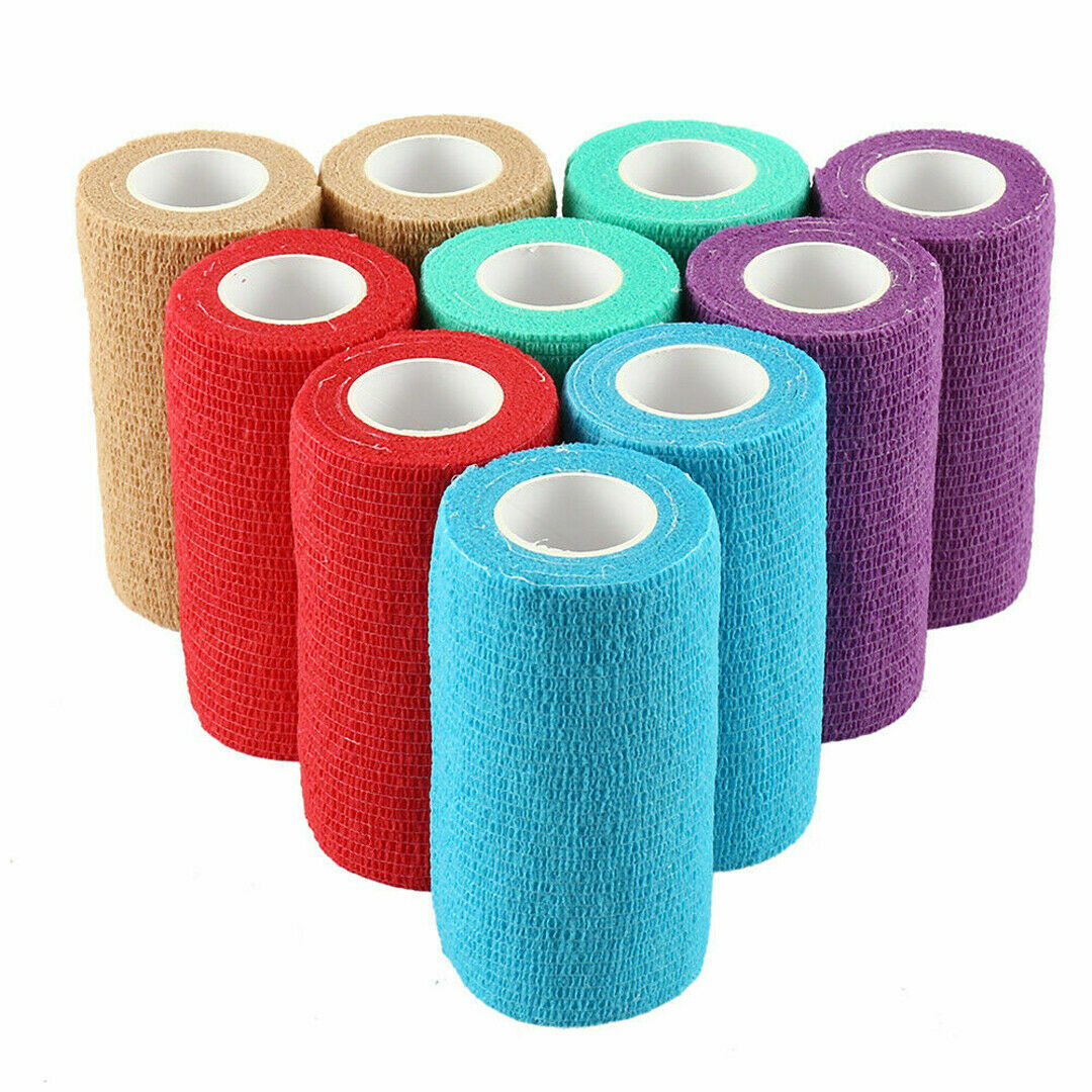 5 Rollen Bandage Fixierbinde Pflasterverband Verband Vlies Rot 10 cm x 4,5 m