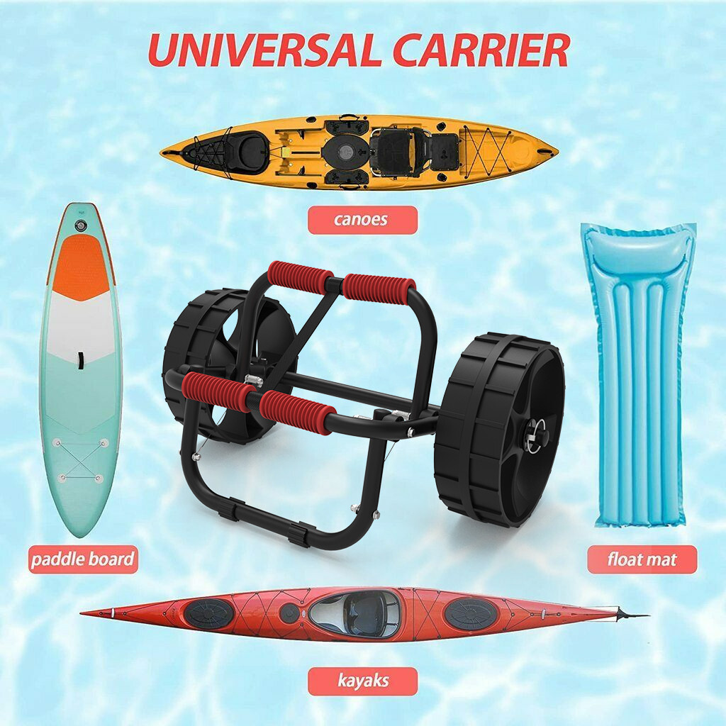Foldable Durable Kayak Canoe Boat Carrier Cart Trailer Trolley Dolly Sand Wheels