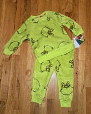 Dr Seuss Grinch Graphic Jogger Set Christmas Holiday 2 Piece Set 2T-5T NEW