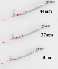 Kit 3 Cucchiaini Unghiette Piuma Bianca Pesca Traina Mini Troll Trainetta TP