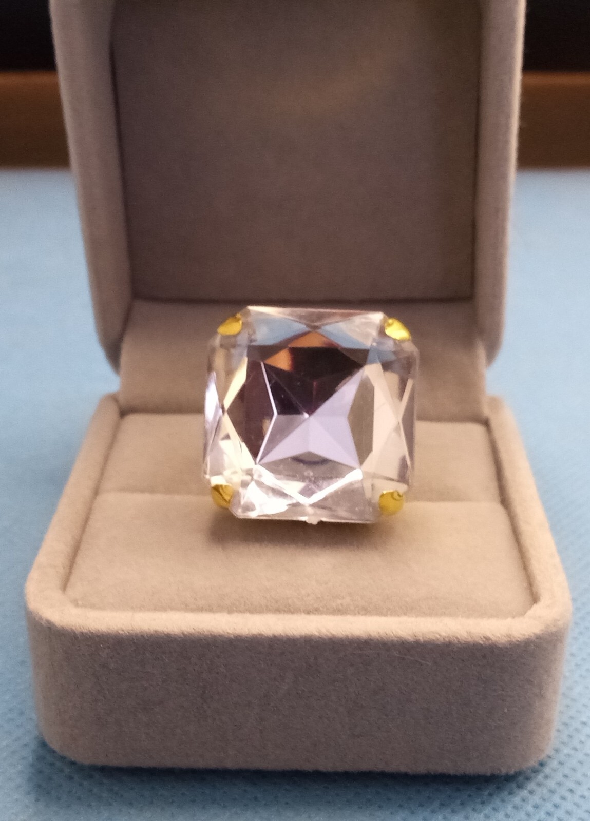 Rhinestone Ring Bling Large Adjustable Cocktail R… - image 1