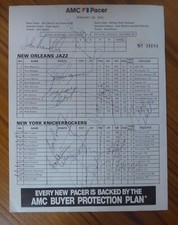 1/30/76 KNICKS (11) auto signed 8x11  page-Monroe Frazier Bradley Phil Jackson +