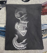 Vintage 1997 Tool Aenima T-Shirt Alien Band Grunge Band Distressed Black 90s