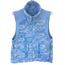 Outdoor Voices Primofleece Vest Womens M Light Blue Cloud Camo Full Zip Jacket