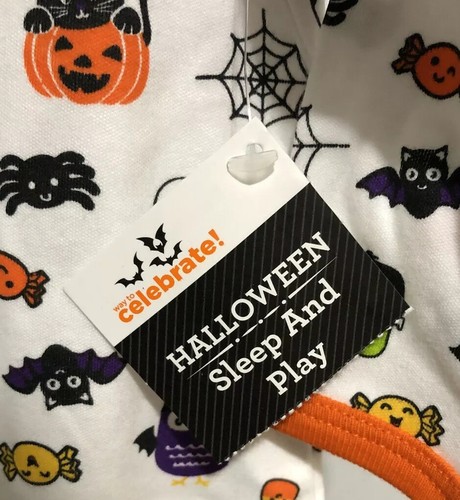 Sleep & Play Infant's White Halloween 1 Piece Footed Zippered - 6-9 Mos. NWT - Picture 3 of 4