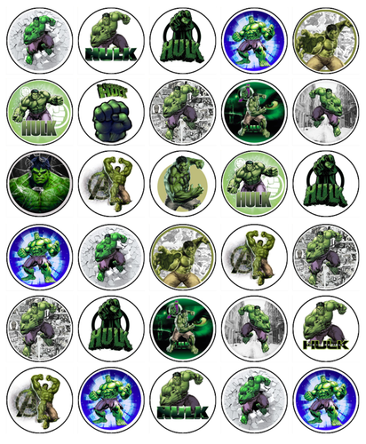 The Hulk Edible Cake Toppers Icing Superhero Cake & Cupcake Decoration (4 Sizes) - Foto 10 di 10