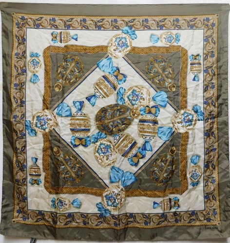 Foulard 100% Pura Soie Vintage Femme Jean Patou (1344) 84cm X 88cm