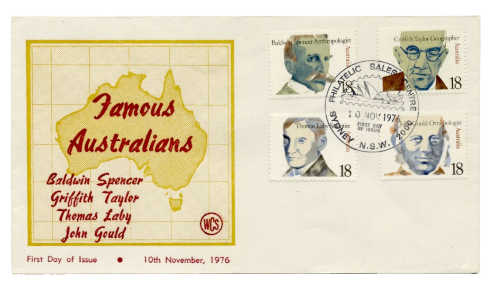 Celebridades sobre de Primer Día estampillas australianas