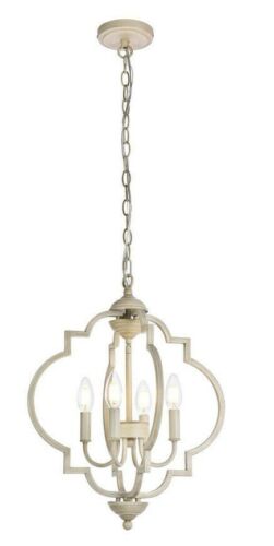 PENDANT WEATHERED DOVE MODERN KITCHEN ISLAND DINING ROOM CHANDELIER 4 LIGHT 16" - Picture 2 of 8