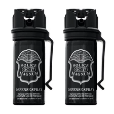 2 PACK POLICE MAGNUM pepper spray fogger 2oz Flip Top Belt Clip Self Defense OC