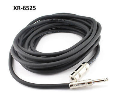 25ft Mono 1/4 inch (6.3mm) Male to Female Speaker Audio Extension Cable, XR-6525