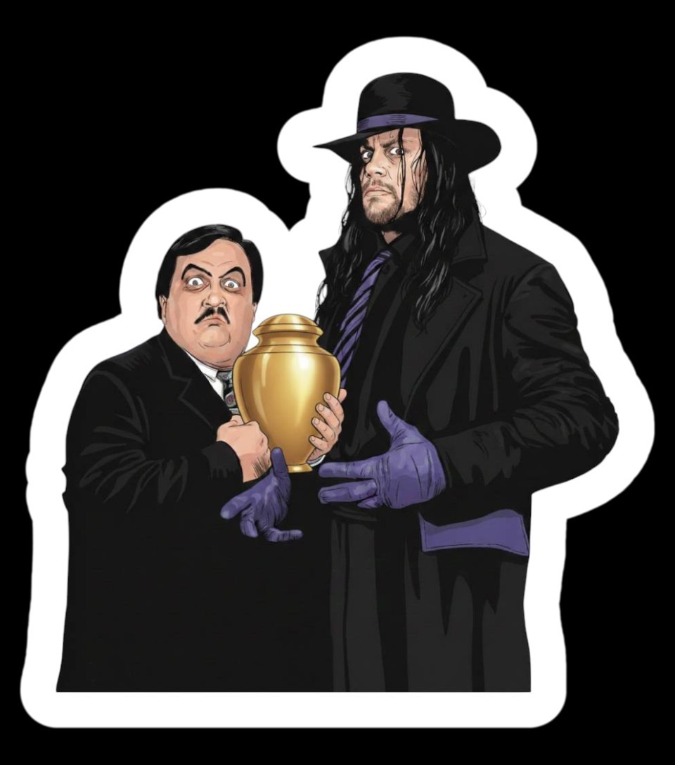 WWE Undertaker and Paul Bearer Wrestling Water Resistant Sticker