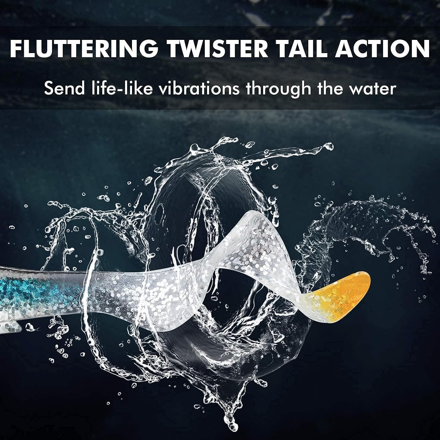 Pre-Rigged Soft Fishing Lures, Curly Tail Swimbait for Bass, Crappie, Trout - Image 3