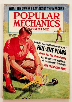 #ad Vintage 1959 Popular Mechanics Magazine Model Airplane DIY Full Size Plane $13.50