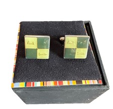 Authentic Paul Smith Cufflinks Checkered Gree...