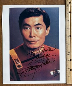 George Takei signed photo for Paula