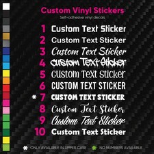 x2 - Custom Car Vinyl Stickers - Any Text - Window/Bumper - Waterproof - UK - v5
