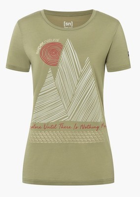 Super.Natural - W Etretat Cliffs Tee aloe M Damen Merino Funktionsshirt