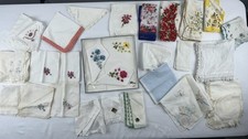 Ladies Vintage Handkerchiefs Hankies Lot Of 27 Floral, Linen, Cotton