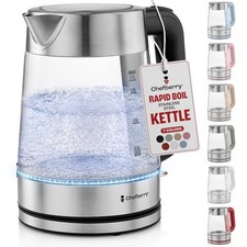 Electric Kettle for Boiling Hot Tea & Water | 1.7L Stainless Steel Borosilica...