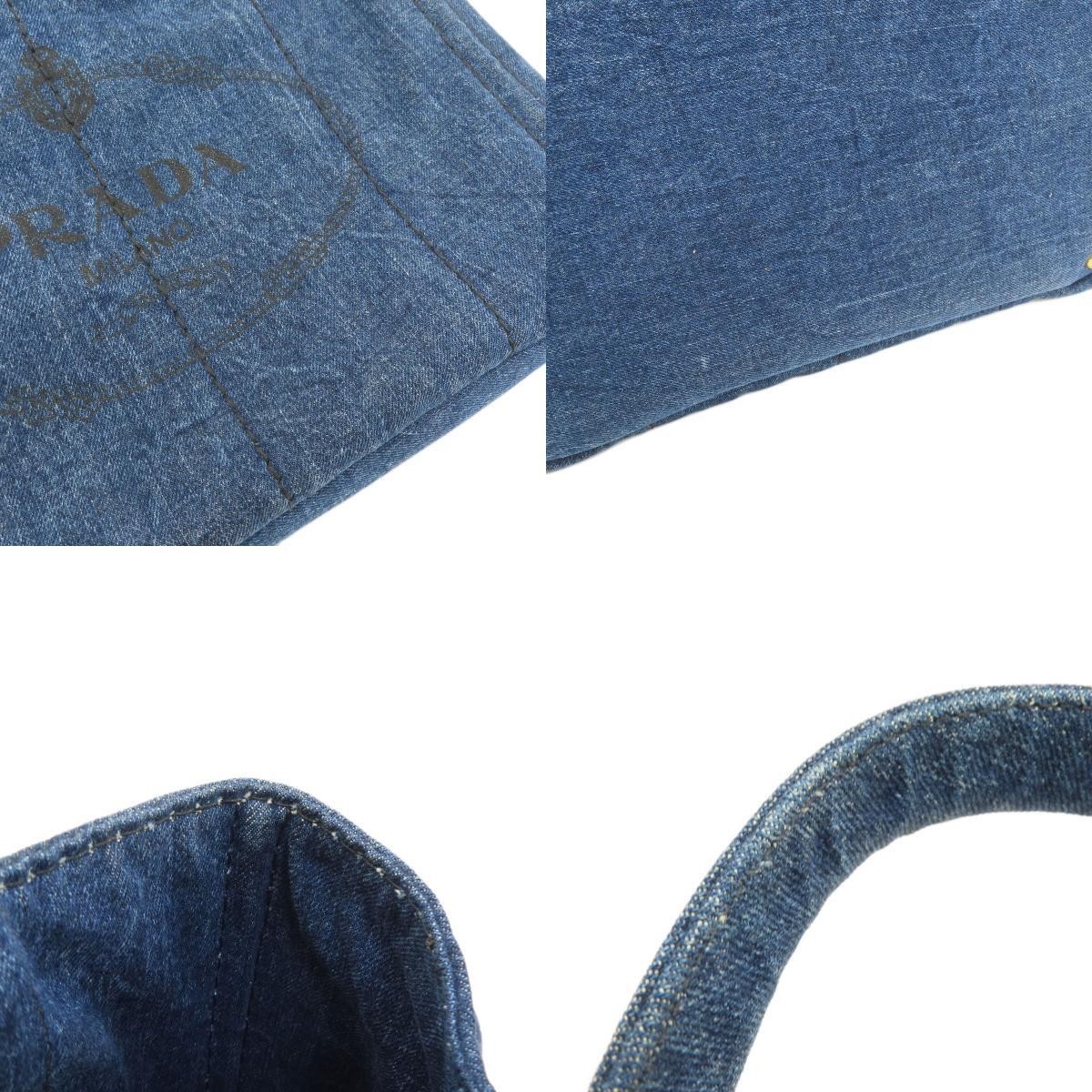 PRADA B1877B Canapa Tote Bag Denim Ladies Used from japan thumbnail 8