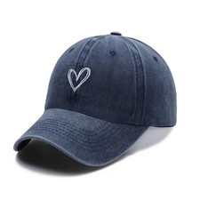 Unisex Vintage Washed Distressed Baseball Cap for Women Twill One Size, Blue
