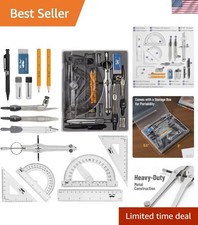Geometry Set with 6 Inch Swing Arm Protractor, Divider, Set Squares, Ruler, C...