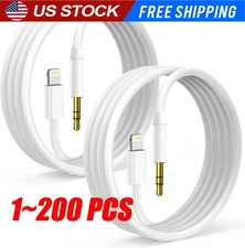 iPhone 7 8 X XR 11 12 13 Pro Max 8 Pin to 3.5mm AUX Audio Car Adapter Cord LOT