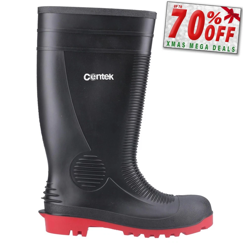 Centek FS340 Unisex Safety Wellington Boots Black