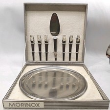 Set da Dessert con Box Vintage Morinox Mod. 2060 Design Carl Auböck 1956 Pz 8