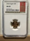 2026 $5 Gold Eagle NGC MS69 Red Book Label 1/10 oz American Gold