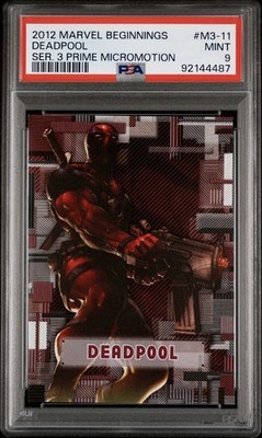 2012 Marvel Beginnings Series 3 Prime Micromotion #M3-11 Deadpool PSA 9  RARE 