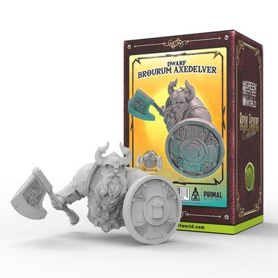 Green Stuff World Primal Collectibles Dwarf Brourum Axedelver 3D Printed Bust