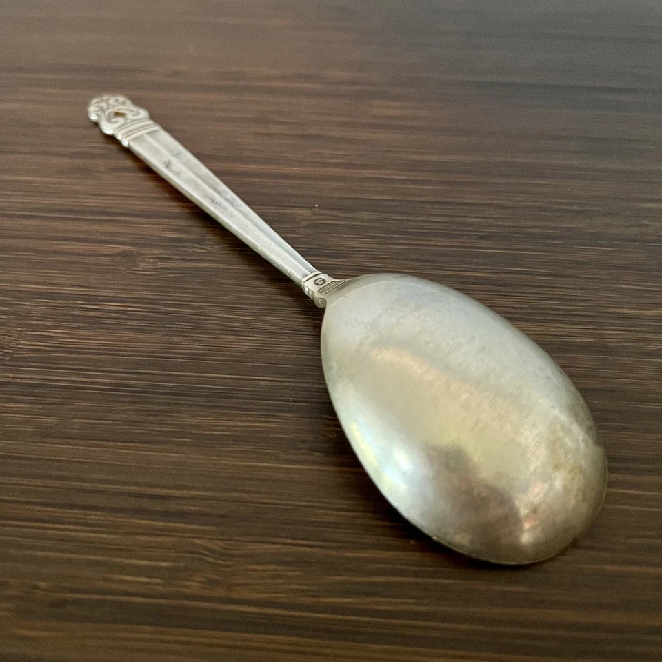 Cuchara de azúcar danesa real de plata esterlina internacional ANTIGUA PROPIEDAD = 1,3 OZ Foto 4 de 4