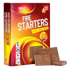 Melt Candle Fire Starter Squares, 160 Pcs, Waterproof & Odorless Camping Kit