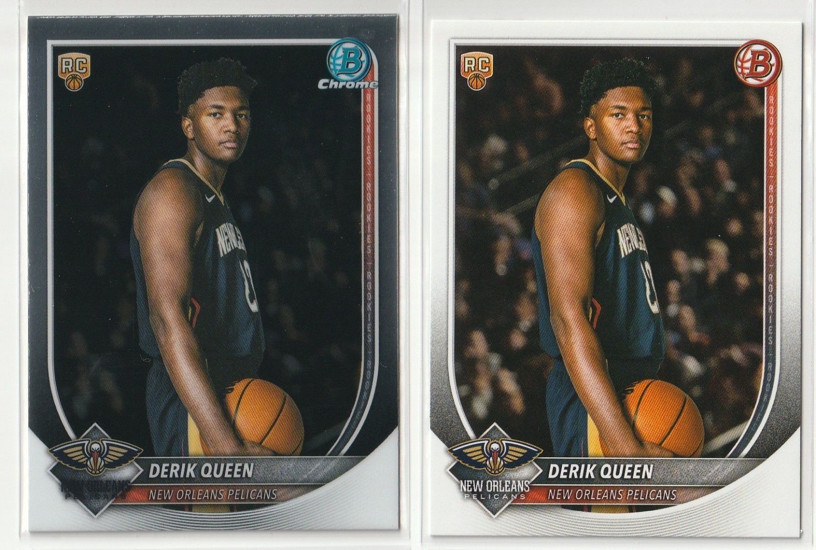 2025-26 Bowman DERIK QUEEN New Orleans Pelicans (2 cardss) Rookie CHROME #BCV-13