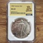 1987 $1 American Silver Eagle Dollar NGC MS69