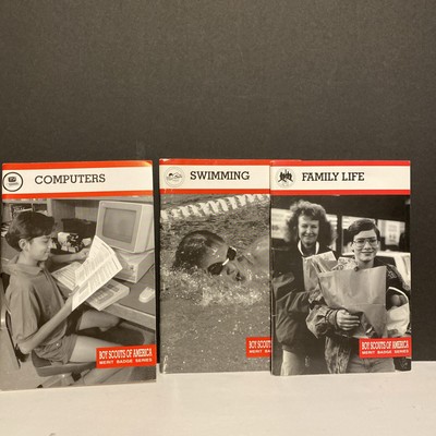 Boy Scouts BSA Merit Badge Book Lot Of 3 Computers/Swimming/Family Life