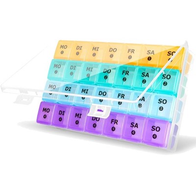 Tablettenbox Monat Pillendose Medikamentenbox 7 Fächer Vitamine Nahrungsergän...