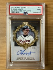 Chipper Jones 2022 Topps Gilded Coll. Cj Gold Framed Hof Auto 30 Psa 9