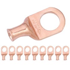SELTERM 10pcs 6 AWG 1/2" Stud Battery Lugs, Heavy Duty Wire Lugs, Ring Term...