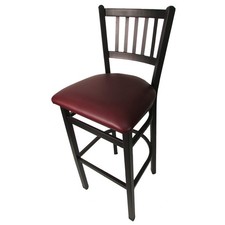 Oak Street Mfg SL20901WINE Verticalback Barstool w/Wine Vinyl Seat
