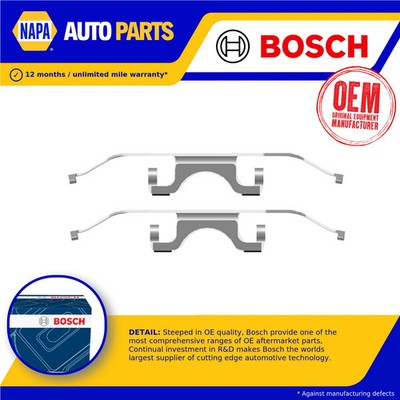 Brake Pad Fitting Kit fits BMW 525 E39 2.5 Front 00 to 04 Genuine Bosch New