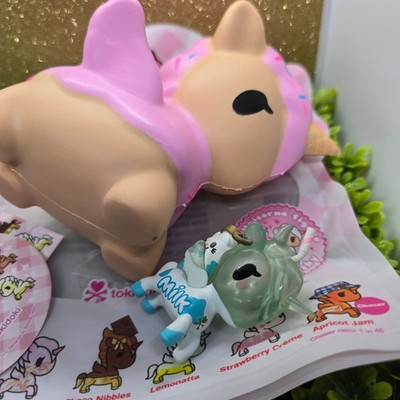 Tokidoki Toki Mochi Donut Unicorno Series Meow Moo Figure in Strawberry Squishy