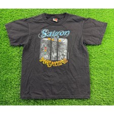 Art J Original Unisex Graphic T-Shirt Black Sz S Saigon Haywire Vietnam Foil Art